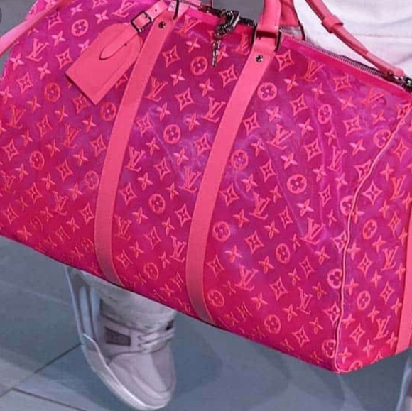 NEW UNUSED LOUIS VUITTON PINK KEEPALL STRAP SET - Picture 8 of 8
